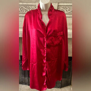 Victoria’s Secret Red Oversized Night Shirt Nightgown Loungewear Size Large